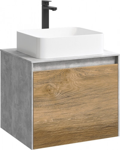 Корпус тумбы под раковину Aqwella 5 Stars Mobi 60 MOB0106BS подвесной Бетон светлый МДФ / ЛДСП