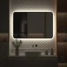 Зеркало Defesto Aura 120х80 DF 2970RH с подсветкой 38W-4500K/ИК - выключатель/Нейтральный белый свет/Черная рама