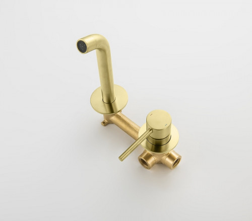 Смеситель для раковины Timo Saona 2372/17SM Золото матовое латунь встраиваемый