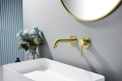 Смеситель для раковины Timo Saona 2372/17SM Золото матовое латунь встраиваемый