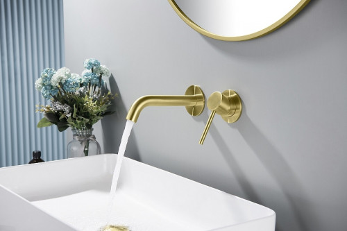 Смеситель для раковины Timo Saona 2372/17SM Золото матовое латунь встраиваемый