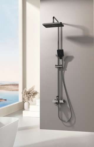 Душевая система Splenka S30.24.09 Графит матовый латунь на стену