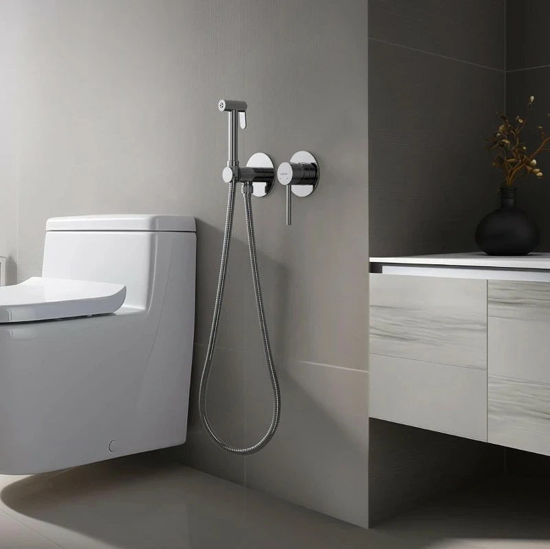 Гигиенический душ со смесителем Aquatek Европа AQ1319CR Хром латунь встраиваемый
