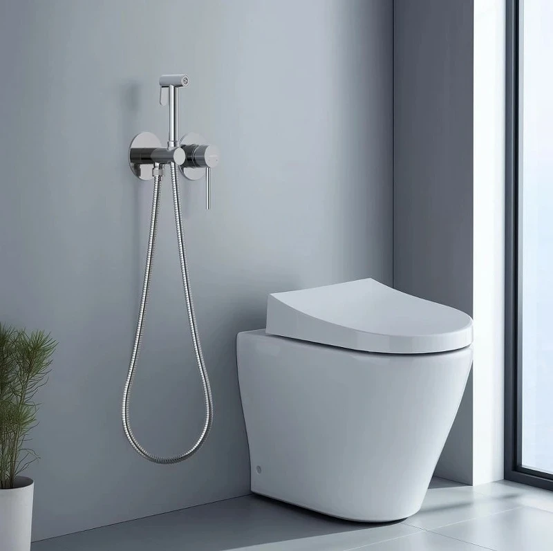 Гигиенический душ со смесителем Aquatek Европа AQ1319CR Хром латунь встраиваемый
