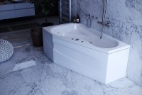 Акриловая ванна Aquatek Медея 170x95 L MED180-0000007 без гидромассажа без панелей с каркасом (вклеенный) со слив-переливом