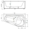 Акриловая ванна Aquatek Медея 170x95 L MED180-0000007 без гидромассажа без панелей с каркасом (вклеенный) со слив-переливом
