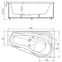 Акриловая ванна Aquatek Медея 170x95 L MED180-0000007 без гидромассажа без панелей с каркасом (вклеенный) со слив-переливом
