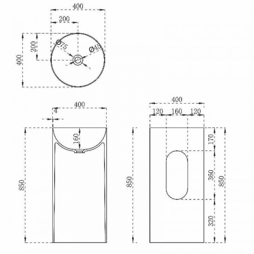 Раковина Vincea 40 VBS-6SP01MW Белая матовая