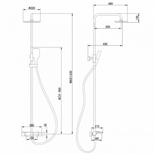 Душевая система Abber Thermostat AF8516SPL c термостатом цвет Сатин