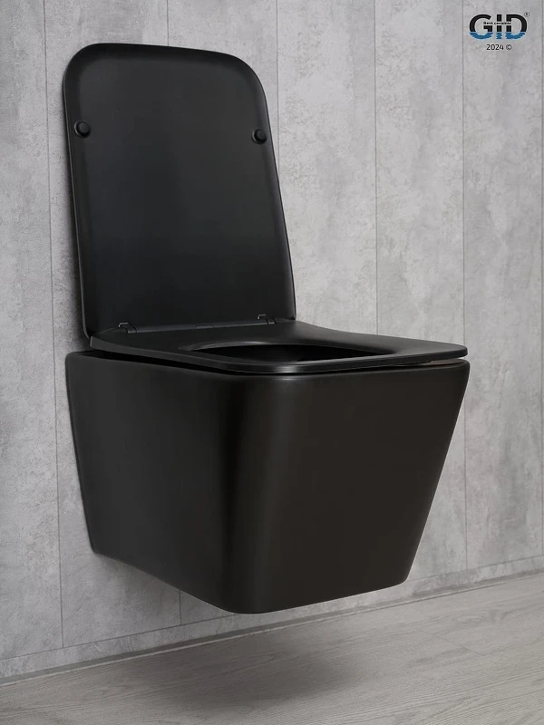 Унитаз Gid Cuadrado Tr2144Bm 62225Y подвесной цвет Черный матовый с сиденьем Микролифт
