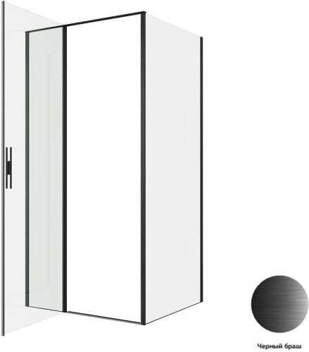 Душевой уголок Allen Brau Priority 100x90 3.31030.BBA+3.31045.BBA цвет профиля Черный браш стекло прозрачное
