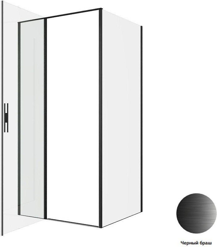 Душевой уголок Allen Brau Priority 100x90 3.31030.BBA+3.31045.BBA цвет профиля Черный браш стекло прозрачное