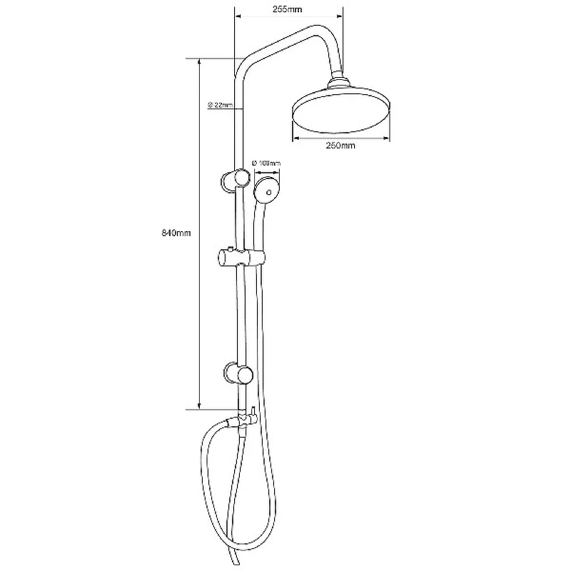 Душевая система Aquanet Passion R AF300-70-R-B 261836 Черная матовая нержавеющая сталь на стену
