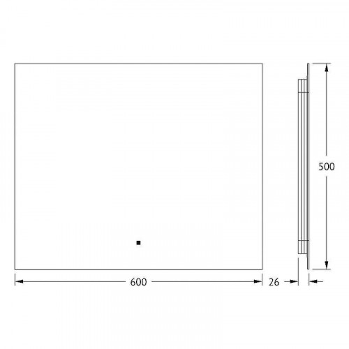 Зеркало Defesto Glow 60х50 DF 2503RH с подсветкой 19W-4500К/с фацетом/ИК - выключатель/Нейтральный белый свет