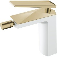 Смеситель для биде Boheme Venturo 386-W Белый Золото латунь