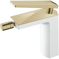 Смеситель для биде Boheme Venturo 386-W Белый Золото латунь