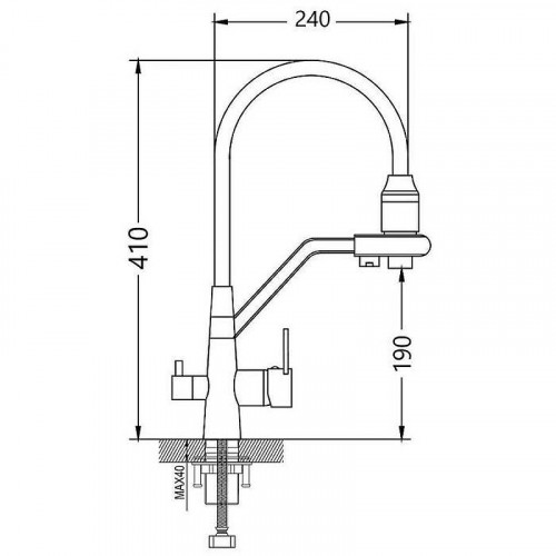 Смеситель для кухни Maretti Eleganza EN31RGF14 Оружейная сталь