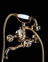 Смеситель для ванны Boheme Flora 293-FL Золото латунь на стену