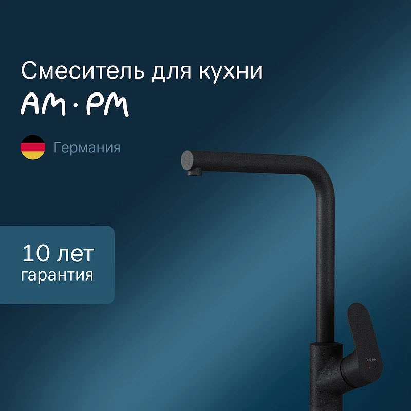 Смеситель для кухни AM.PM Like F8005022 Черный матовый латунь