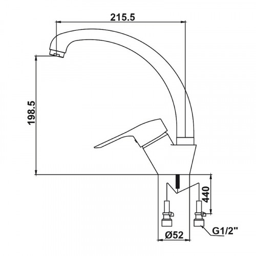 Смеситель для кухни Kaiser City 21544 Silver Серебро латунь