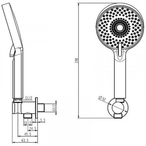 Душевой гарнитур Caprigo Parts 98-522-ner Черный матовый