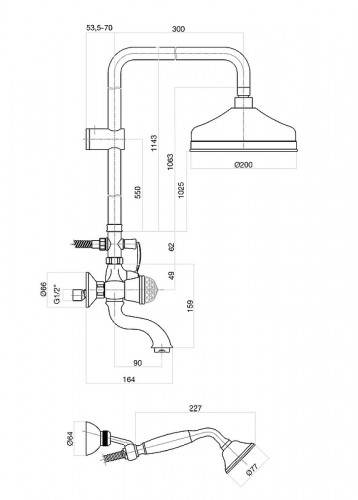 Душевая система Fiore XT Sky 17CR0615 цвет Хром