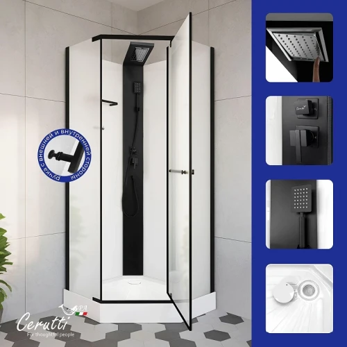 Душевая кабина Ceruttispa Chika 90x90 CHIKA901BF 11505 без гидромассажа