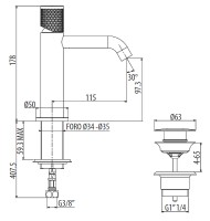 Смеситель для раковины Gattoni MD MD110/22C0 Хром