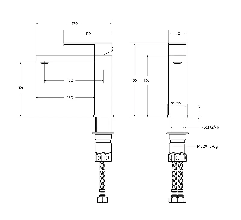Смеситель для раковины Cezares Slider SLIDER-LS-01-W0 Хром латунь