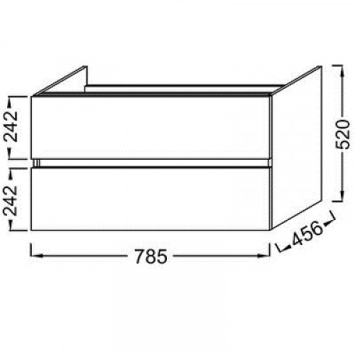 Тумба под раковину Jacob Delafon Tolbiac 80 EB2382-J5 подвесная Белый лак МДФ / ЛДСП