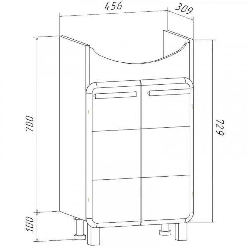 Тумба под раковину Runo Эрика 50 00-00004154 Белая