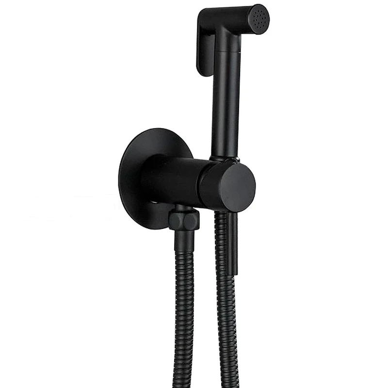 Гигиенический душ со смесителем Haiba HB5511-7 Черный матовый латунь на стену