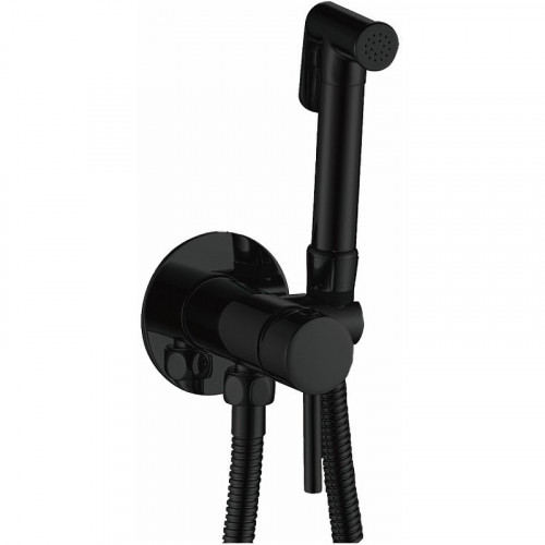Гигиенический душ со смесителем Haiba HB5511-7 Черный матовый латунь на стену