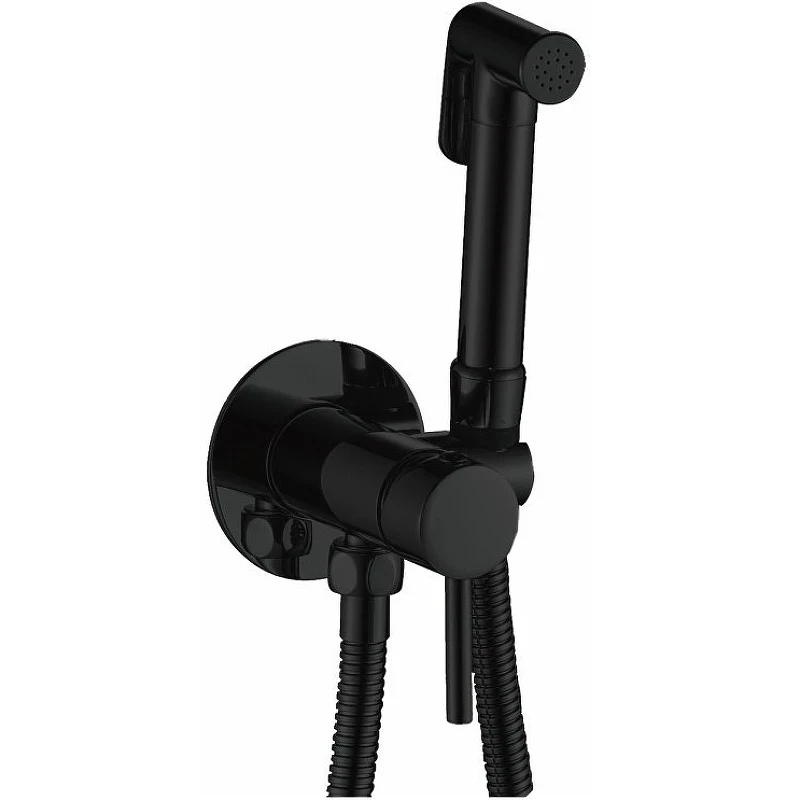 Гигиенический душ со смесителем Haiba HB5511-7 Черный матовый латунь на стену