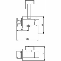 Гигиенический душ со смесителем Haiba HB5511-7 Черный матовый латунь на стену
