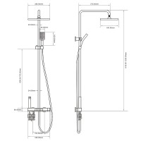Душевая система Royce Abby RCS-110304GR Оружейная сталь латунь на стену