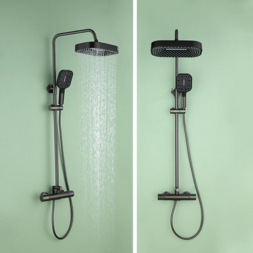 Душевая система ALMAes Doris GK-0348 с термостатом цвет Оружейная сталь