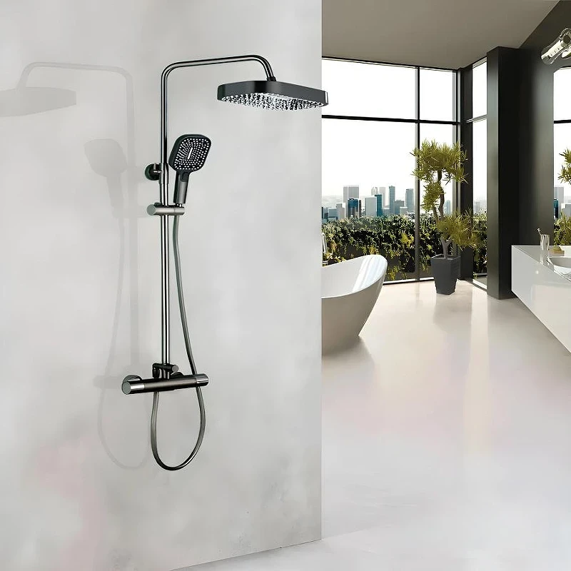 Душевая система ALMAes Doris GK-0348 с термостатом цвет Оружейная сталь