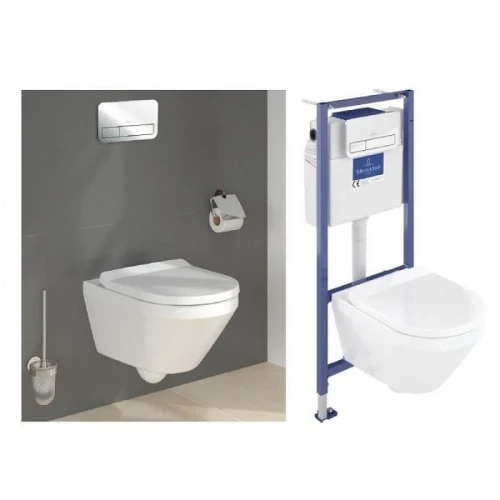 Унитаз с инсталляцией Villeroy&Boch Architectura 4616D301 цвет Белый с сиденьем Микролифт и клавишей смыва цвет Белый