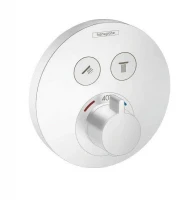 Смеситель для душа Hansgrohe ShowerSelect S 15743700 с термостатом цвет Белый матовый