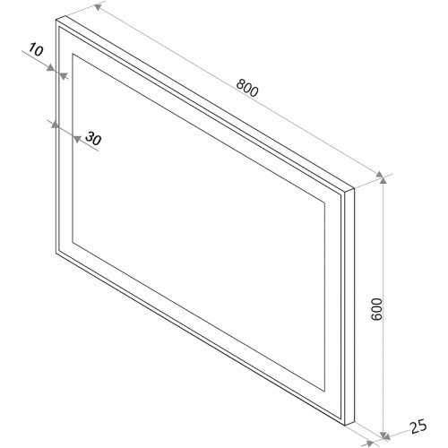 Зеркало Континент Mercury 800х600 ЗЛП571 с подсветкой с сенсорным выключателем стекло