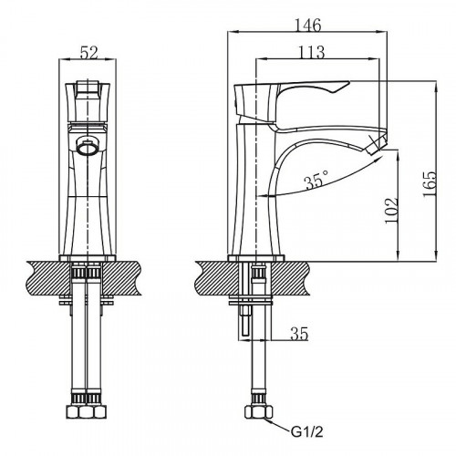 Смеситель для раковины Kaiser Boss 51011 Хром латунь