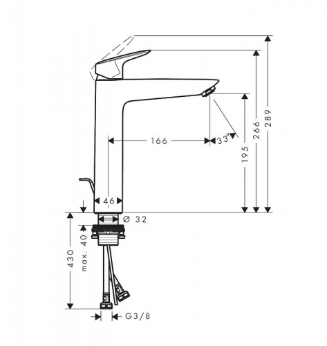 Смеситель для раковины Hansgrohe Logis 71090670 цвет Черный матовый