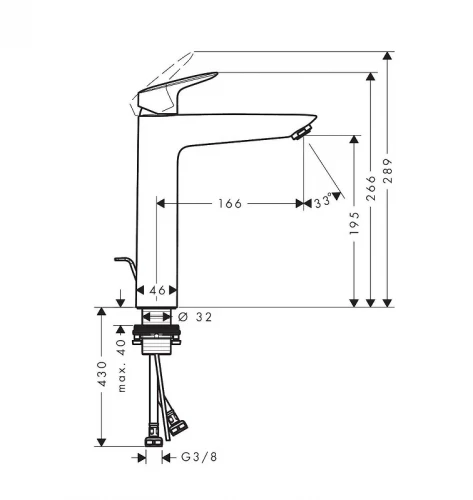 Смеситель для раковины Hansgrohe Logis 71090670 цвет Черный матовый