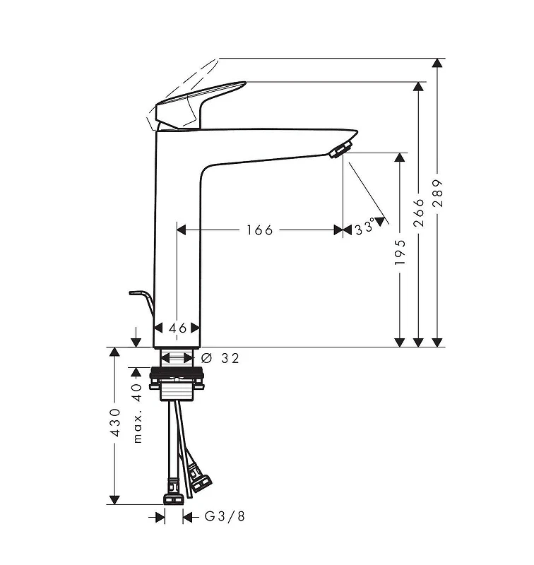 Смеситель для раковины Hansgrohe Logis 71090670 цвет Черный матовый