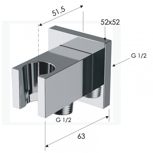 Шланговое подключение Remer 337QBO Белое матовое латунь на стену