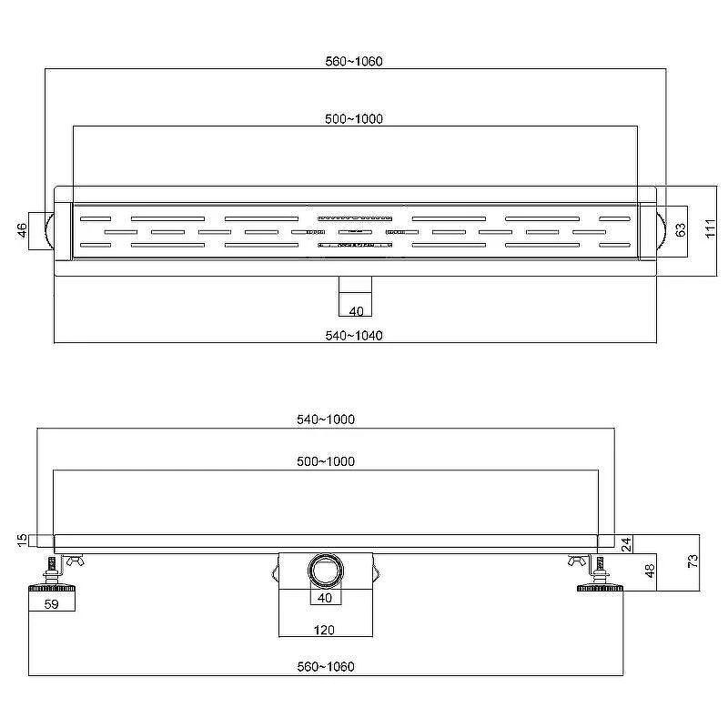 Душевой лоток Esbano Meta 70 M-NICE-70MB ESTRMETNICE70MB с Черной матовой решеткой