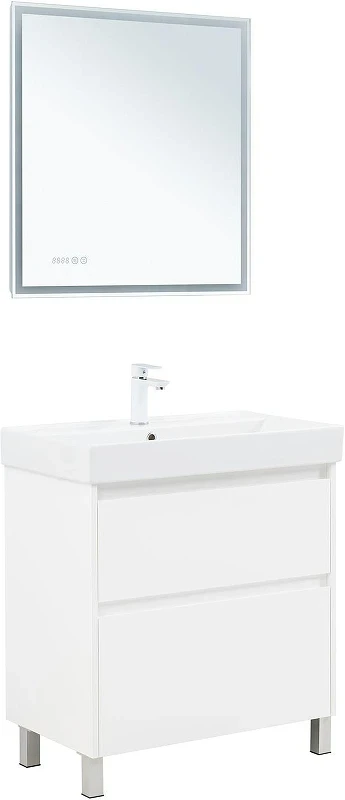 Тумба под раковину Aquanet Nova Lite 2.0 75 346337 цвет Белый глянец