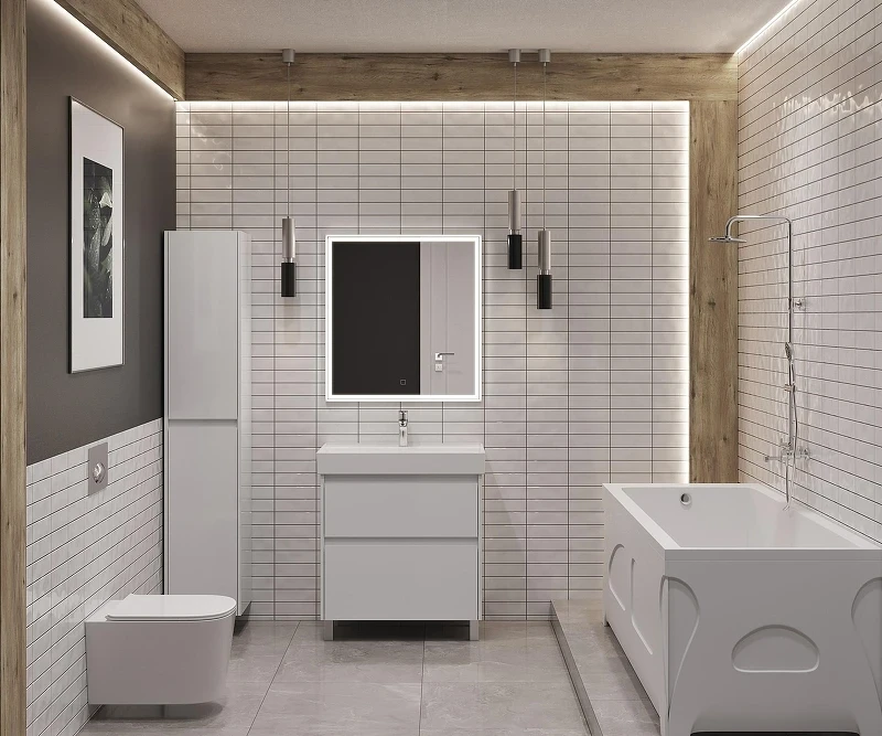 Тумба под раковину Aquanet Nova Lite 2.0 75 346337 цвет Белый глянец