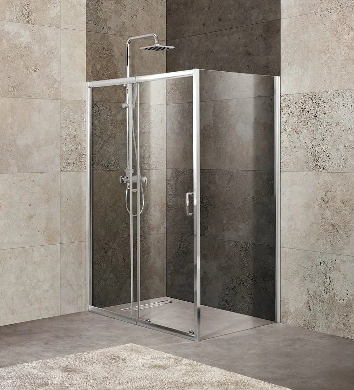 Душевой уголок BelBagno Unique 135х90 UNIQUE-AH-1-120/135-90-C-Cr профиль Хром стекло прозрачное